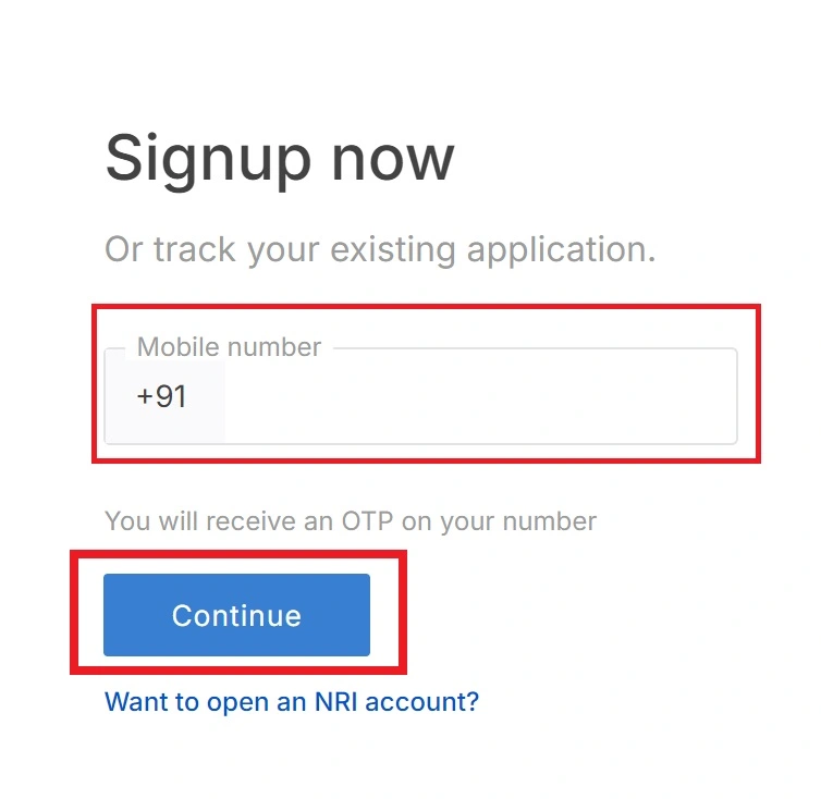 sign up for zerodha